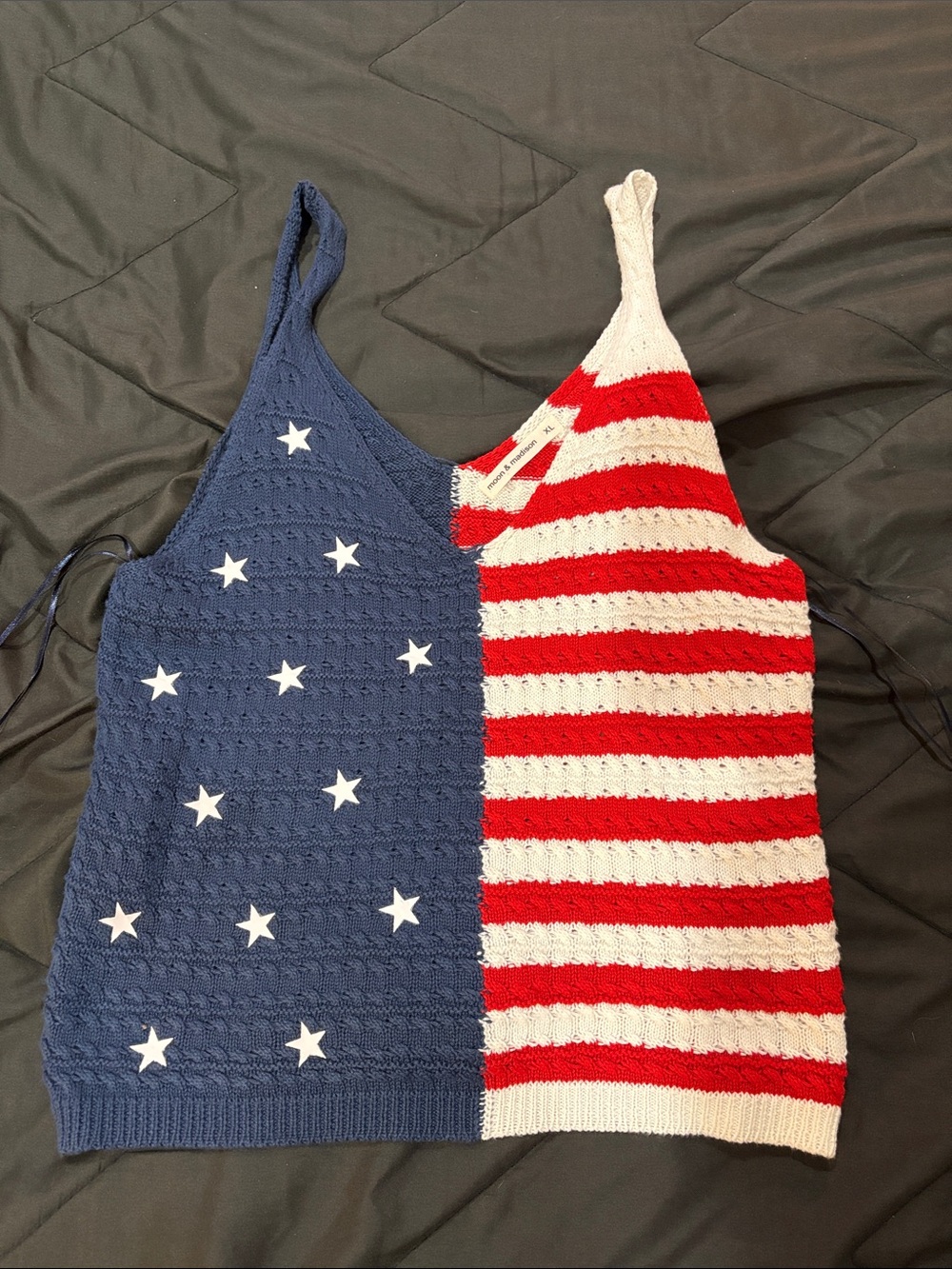 NWOT american flag crocheted tank